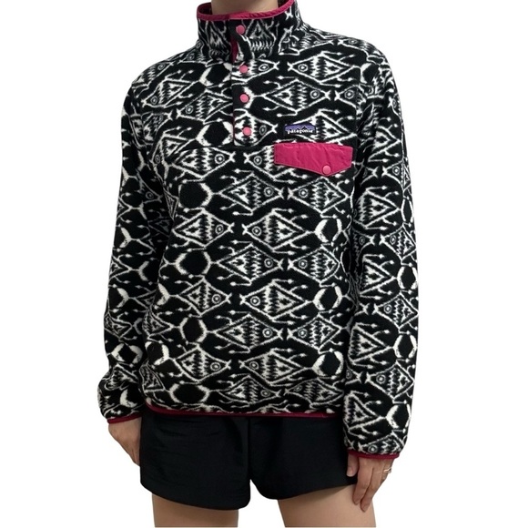 Patagonia Synchilla Sweatshirt Snap Neck Patterned Aztec Women’s Size Small - Picture 1 of 10